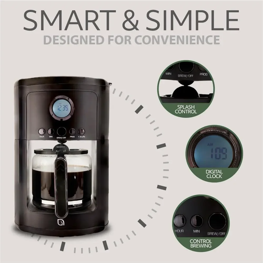 Eco Series 12 Cup Drip Coffee Maker 24 HR Programmable with Digital Display